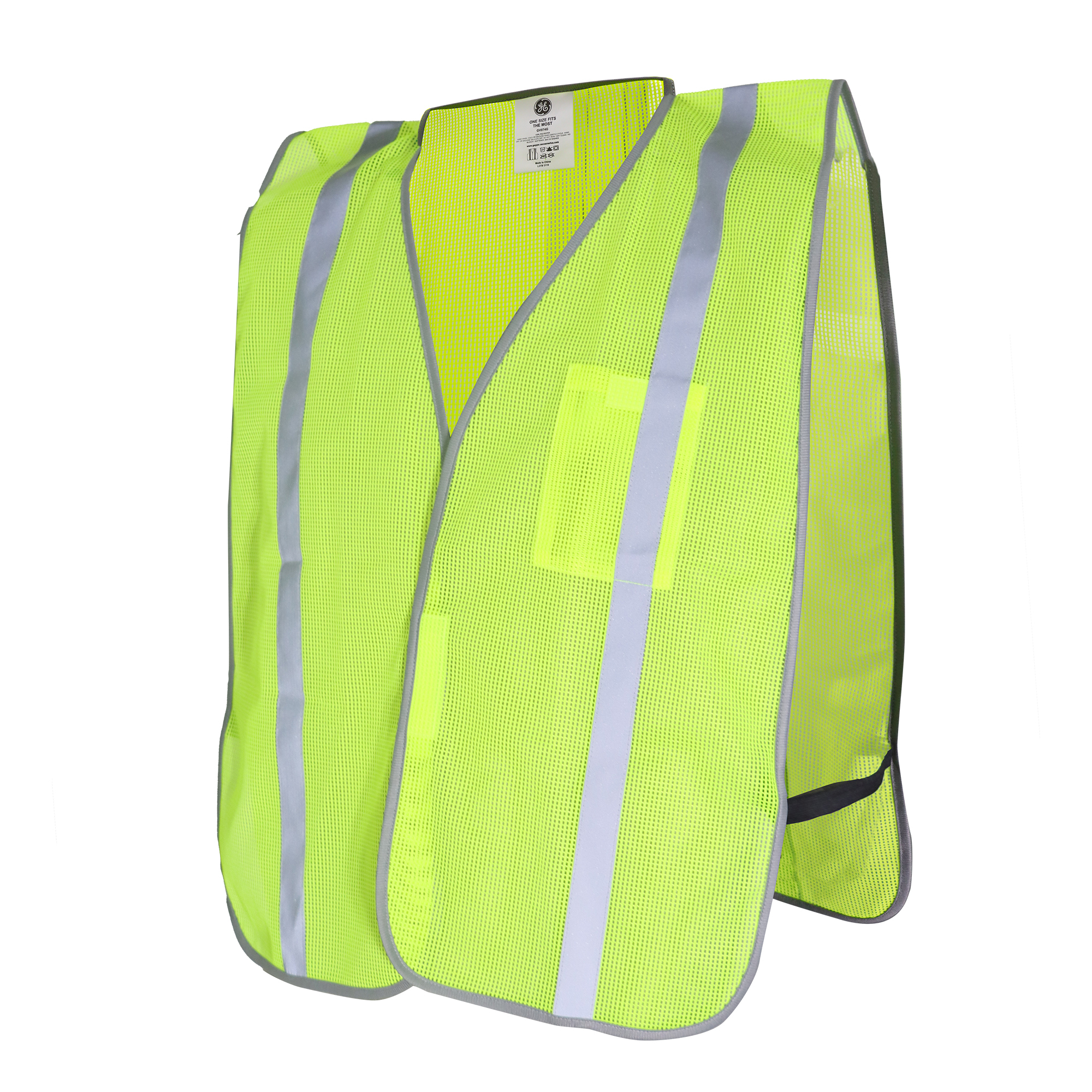 General Electric Green Safety Vest, Inner Pocket, W/Elastic strap